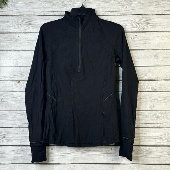 Lululemon 1/2 Zip Pullover Sweater Black Sz 6 - Picture 1 of 6
